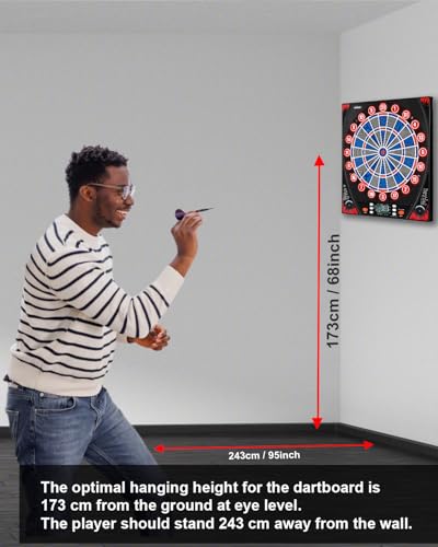 Electronic Dartboard, Dual Speakers with Automatic Voice Announcing Score, High Definition LCD Display, Includes 12 Soft Tip Darts, Suitable for Family Gatherings Bar Entertainment - style: with lamp