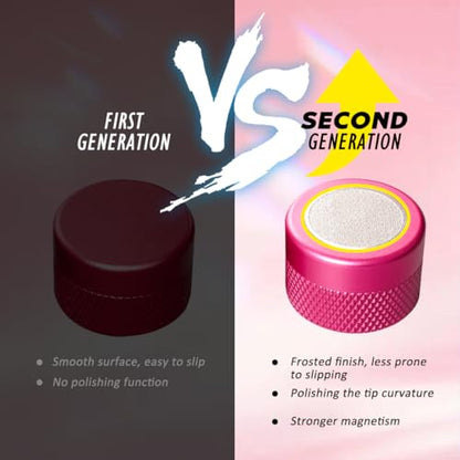 TAOM Upgrade Pool Chalk Holder Round Shaped Practical Tool Billiards Accessories Magnetic Mini Chalk Tip Case Container Round Box Billiards,Cue Tip Tool Scuffer Shaper - color: 2-Single Chalk holder-Pink