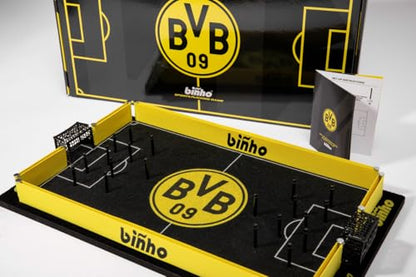 Binho Board Classic Board Game Dortmund Football Club Edition - 2-Player Fast-Paced Finger Flicker Pinball Family Board Game - Portable Tabletop Sports Game Set for Any Occasion