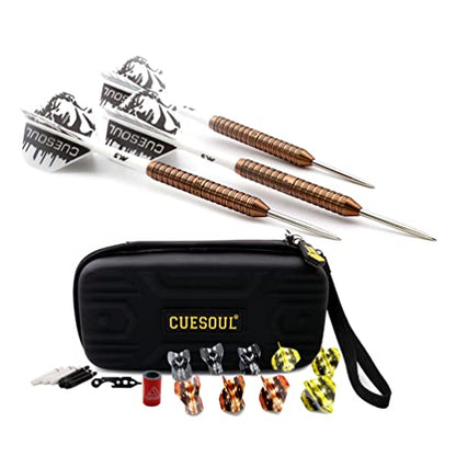 CUESOUL Big Beast 90% 26g/27g Steel Tip Tungsten Dart Set with Dart Case - color: Rose Glod-26g