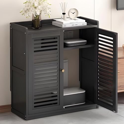 Audio Video Media Stand Cabine,Media Storage Cabinet,Modern AV Cabinet,AV Rack Gaming Cabinet,AV Stereo Cabinet,Wood Stereo Cabinet,Stereo Cabinet Media Stand,Audio Video Media Stand(Black,59x25x67cm/ - color: Black, size: 59x25x67cm