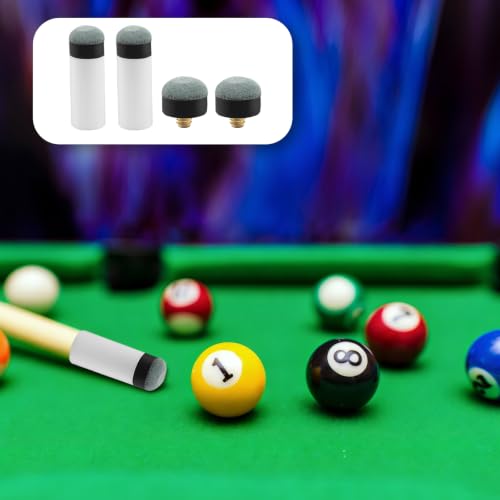 Jiozermi Billiard Cue Tips Replacement with Ferrules, Screw On Pool Stick Tips, Leather Cue Tips Kit for Cue Stick Repair - size: 12mm（20 pack）