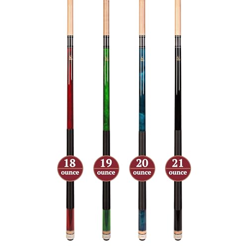 Set of Aska L2 Billiard Pool Cue Sticks, 58" Hard Rock Canadian Maple, 5/16x18 Joint, 13mm Hard Tip, Mixed Weights - style: Set of 4 Sticks