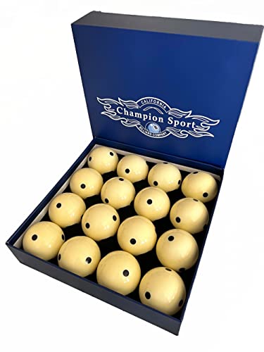 Champion 2-1/4" Billiard Practice Training Pool Cue Ball (6 dot, 16 Balls/Box, Purple, Black, Green, Blue, Red - size: Black six dot