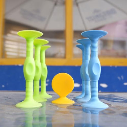 Sucker Darts Throwing Game Set, Silicone Suction Cup Toys - color: Blue+green