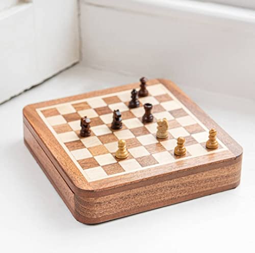 Star Handmade Personalised Luxury Chess Set-Mens Personalised Gift- Magnetic Wooden Chess Set- Travel Chess- Games for him - Birthday Chess Gift- (5 Inches) - size: 5 Inches