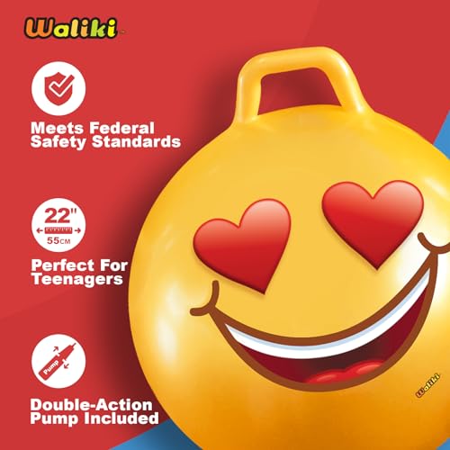 WALIKI Hopper Ball for Teens | Hippity Hop | Jumping Hopping | Bouncy Ball Field Day (22"/55CM) - color: Emoji 3, size: Ages: 10-15 (22")