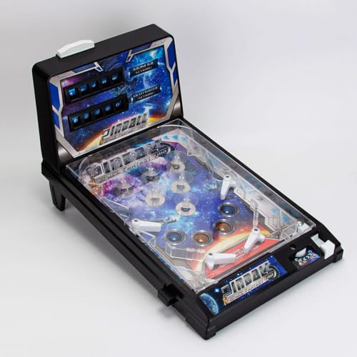 Mini Pinball Machine - Tabletop Pinball Game for Adults, Home Arcade with Light, Desktop Ball Shooting Toy - Pinball Gifts (Plug-in Version)