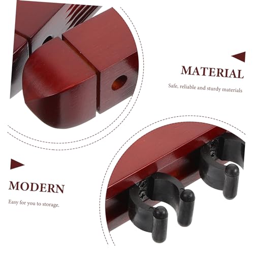 BESPORTBLE 1set Billiard Rack Holder Wall-mounted Wooden Display Stand for Pool Cues Space-saving Design Construction Easy Installation Storage for Billiard Accessories Wine