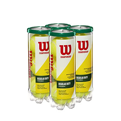 WILSON Championship Tennis Balls - size: 4 Can Pack (12 Balls), style: Regular Duty