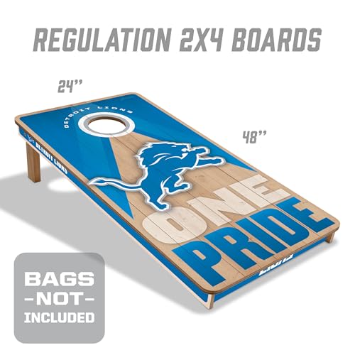 YouTheFan NFL 2' x 4' Slogan Series Professional Wood Cornhole Game - color: Detroit Lions