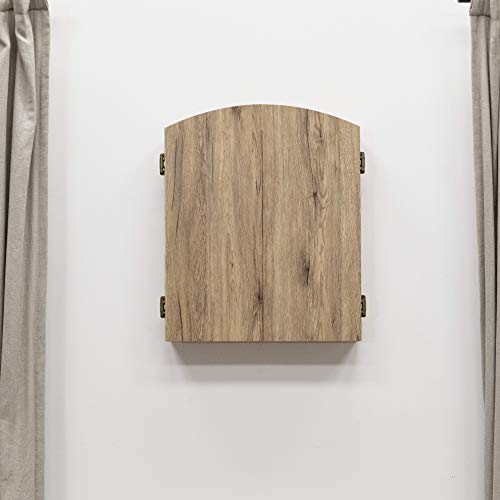 DMI Sports Dublin Bristle Dartboard Cabinet Set - style: Rustic Tan Finish