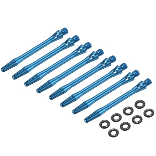 PATIKIL Aluminum Dart Shafts 2BA Thread Dart Stems Replacement Accessories with Rubber Rings for Steel Tip - color: Sky Blue, size: 45mm