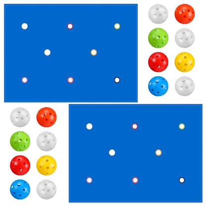 Tradder 2 Set Hole Tarp Team Building 85 x 57 Inches Fun Team Building for Work with 16 Pcs Ball for Teamwork Group Activities(Blue)