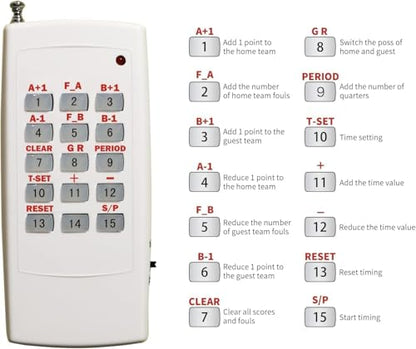 YZ 35“ Large Electronic Scoreboard with Buzzer, Wall-Mounted Professional Digital Scoreboard with Remote, Basketball Scoreboard with Timer, Digital Score Keeper for Basketball