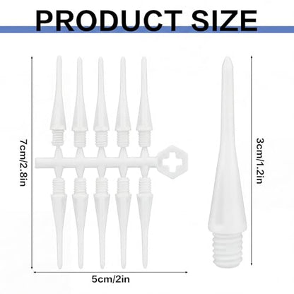Foilswirl 60 Pcs 2ba Electronic Dart Tips Plastic Dart Tips - Universal Plastic Soft Tip Points - color: White
