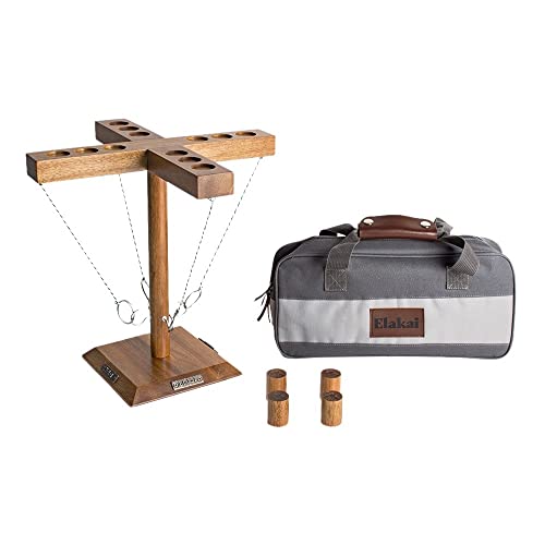 Elakai Outdoor Games for Adults and Family Premium Carry Bag Included 4 Player Hook and Ring