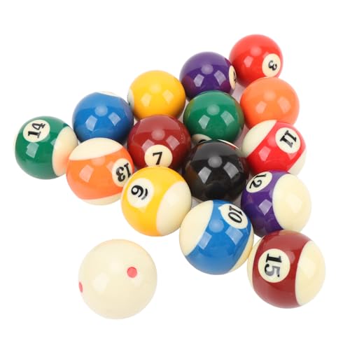 Billiard Balls Set, Resin 2.25inch Regulation Size High Friction Bright Colors with Clear Numbering Includes Ball