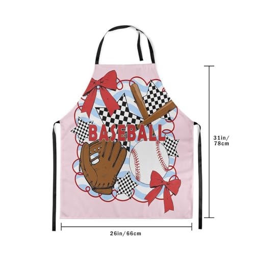 Castle Fairy Cartoon Baseball Kitchen Apron,Bow Knots Waterproof Apron - color: White Pink