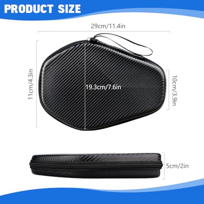 Proberos® Table Tennis Paddle Case, Ping Pong Racket Storage Case, Waterproof Thicken EVA Hard Shell Carbon Fiber Pattern Protective Storage Bag, Built in Mesh Ping Pong Ball Pocket
