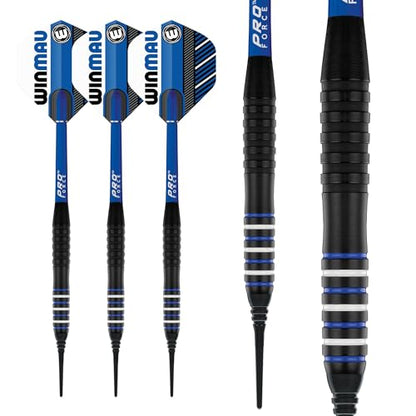 WINMAU Rookie Blue Softip (Plastic Tips) Brass Darts Set | Single or Multi Sets | Includes Flights and Shafts (Stems) | Exclusive Darts Booklet | Blue, Red and Green | - color: Blue