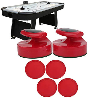 Air Hockey Pushers Set, Durable 2 Pcs 94mm with 4 Air Pucks Tabletop Hockey Game for Family Party Kids Adults Recreation