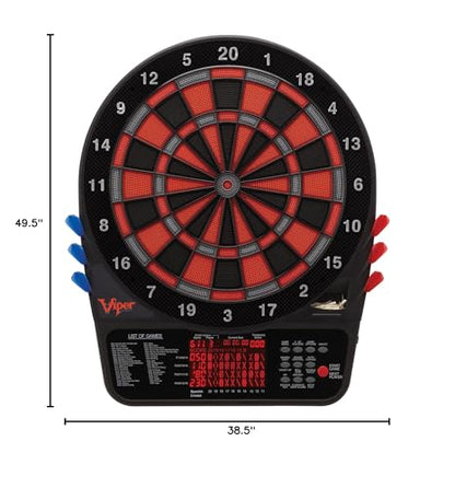 Viper Metropolitan Solid Wood Cabinet & Electronic Dartboard Play-Ready Bundle - color: Mahogany, style: Elite Set