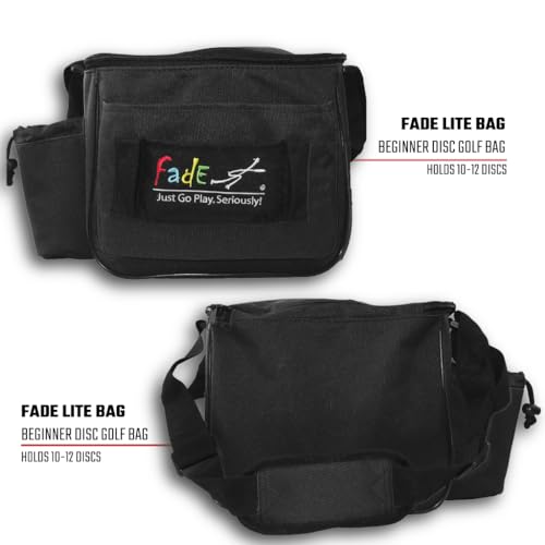 Lightning Glow Disc Golf Starter Set – Fade Lite Bag (Black) + Glow Rubber Putter & Glow #2 Driver – Floating Discs, Beginner Disc Golf Set