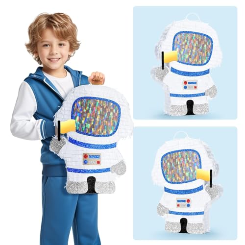 WERNNSAI Astronaut Piñata - Space Party Decorations Space Piñata Bundle with Blindfold and Bat Boy Birthday Decorations for Kids Family Birthday Games Supplies - style: Astronaut