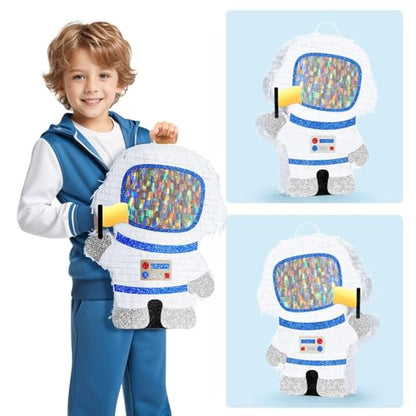 WERNNSAI Astronaut Piñata - Space Party Decorations Space Piñata Bundle with Blindfold and Bat Boy Birthday Decorations for Kids Family Birthday Games Supplies - style: Astronaut