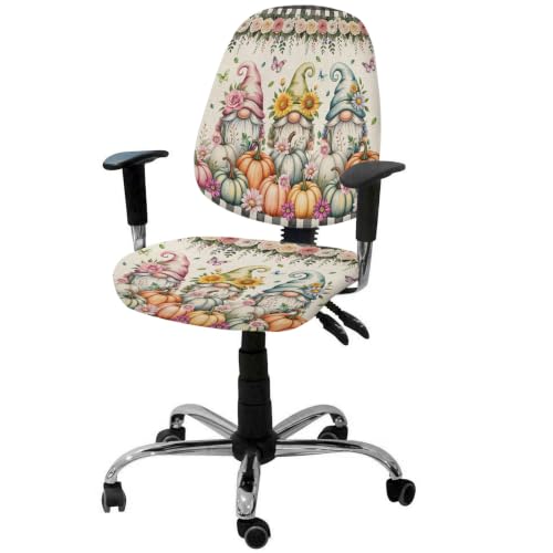 Savannan Office Chair Cover, Fall Gnoms Pumpkin Sunflower Protective Stretch Elastic Universal Cover for Desk Task Chair,Computer Rotating Chair 1 Pcs Classic Black Buffalo on Retro