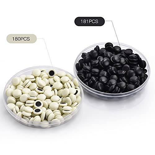 19x19 Go Board Game Set with Large Folding Travel Board (11.3-Inch) and Magnetic Plastic Stones Strategy Weiqi Games
