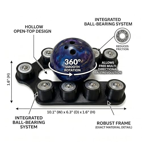 Bowling Release Trainer Tool, 360° Smooth Rotation Desktop Stand for Bowling Practice, Portable Open-Top Bowling Ball Accessories - color: white circle