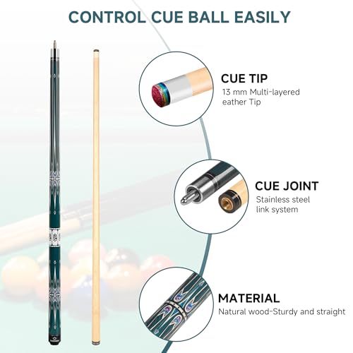 HomeSeason Pool Cue Stick 58" Billiard Cue Sticks Professional Low Deflection Pool Sticks - color: 18oz with bag