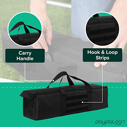 Play Platoon Cornhole Bag Carrying Bag, with 4 Separation Pouches, Black - style: Duffel