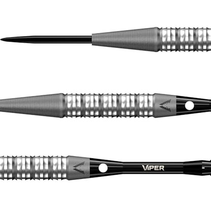 Viper Sinister Steel Tip Darts, 95% Tungsten Darts Metal Tip Dart Set for Sisal Dartboard, Sandblasted Barrels, Aluminum Dart Shafts with Locking Holes, Professional Grade - size: 24 Grams, style: Nasty Cut