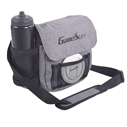 DISC Golf Set-Includes 1pc Heavy Duty Nylon Carry Bag, 2pcs Drivers, 2pcs Mid-Ranges, 2pcs Putters, 1pc Mini Disc Marker, 1pc 12”x12” Embroider Logo Black Towel and 1pc Gift Color Box - color: Gray