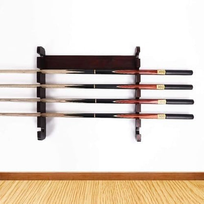 TIST Portable Billiard Cue Rack 6-Slot Wall Mounted Pool Cue Rack - Horizontal Cue Holder for Billiards, Canes & Walking Sticks, Game Room Storage Hardwood Wall Mounted Pool Cue Holder(Brown)