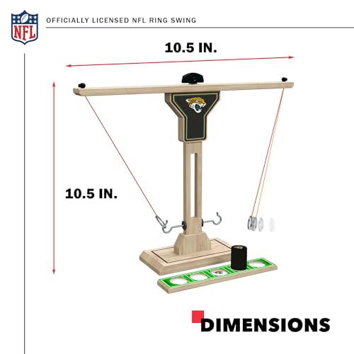 Wild Sports NFL Jacksonville Jaguars Wooden Ring Swing Battle - Head-to-Head Ring Toss Hook & Ring Game for NFL Fans