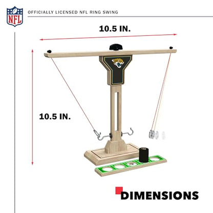 Wild Sports NFL Jacksonville Jaguars Wooden Ring Swing Battle - Head-to-Head Ring Toss Hook & Ring Game for NFL Fans