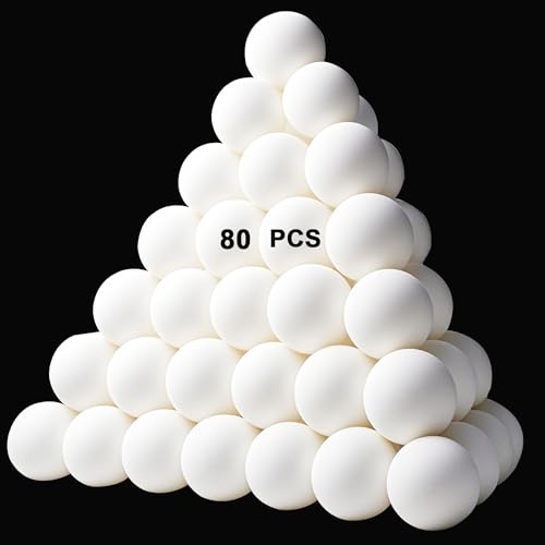 XIPEGPA 80 PCS Table Tennis Balls Ping Pong Balls 40 mm Entertainment Plastic Balls for Game Party Sports Activities Fun Games Handicrafts (White, 80)