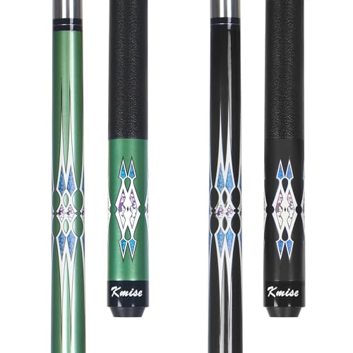 Kmise Pool Stick Set - 58" Pool Cue Stick, Canadian Maple Professional Billiards Pool Cue, Pool Sticks for Adults, 18 20oz Green, Black, Pool Stick for Bar House Pool Table Sports