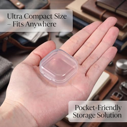 24 Packs Small Clear Plastic Beads Storage Containers Box with Hinged Lid for Storage of Small Items, Crafts, Jewelry, Hardware(1.37 x 1.37 x 0.7 Inches) - size: 1.37 x 1.37 x 0.7 Inches