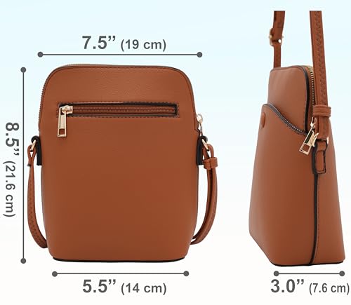 Solene Small Crossbody Bag with Gold Hardware, Mini Shoulder Purse with Adjustable Strap - color: Tan