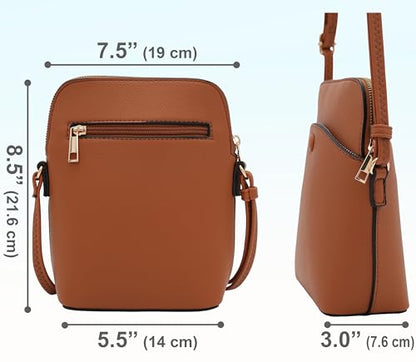 Solene Small Crossbody Bag with Gold Hardware, Mini Shoulder Purse with Adjustable Strap - color: Tan