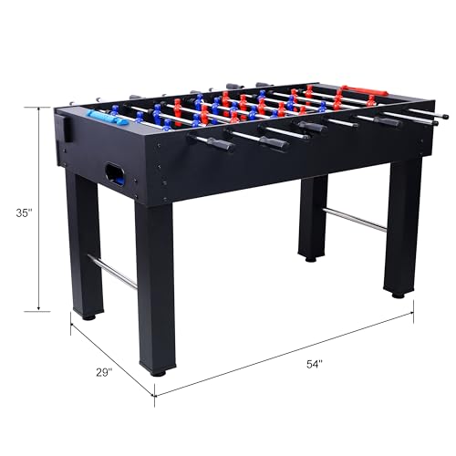 Foosball Table, Adult Size, 54 inch Standard Size Foosball Table, Indoor Full Size Foosball Tables for Home, Family, and Game Room, Soccer with Foosball Tables Set, Black
