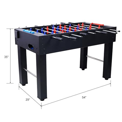 Foosball Table, Adult Size, 54 inch Standard Size Foosball Table, Indoor Full Size Foosball Tables for Home, Family, and Game Room, Soccer with Foosball Tables Set, Black