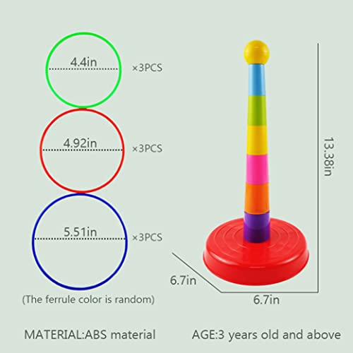 Plastic Game Set with Colourful Hoop Cone Carnival Game Set Kid Throwing Toy for Party Activity Supply 10PCS