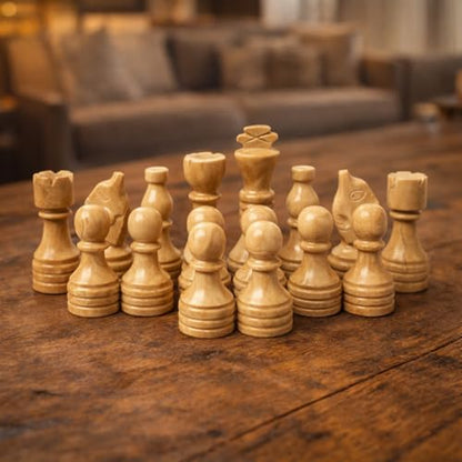 Handcrafted Premium Marble Chess Pieces Set – Elegant 32-Piece Replacement for 12-15 Inch Chess Boards Storage Box (Verona and Grey) - color: Verona and Grey