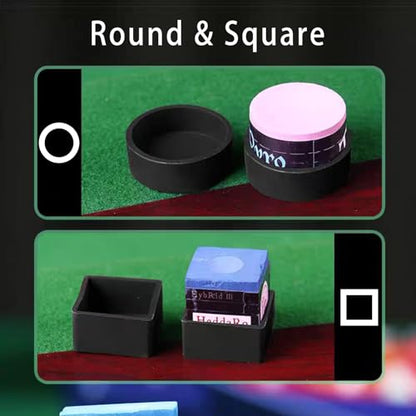 Silent Chalk Holder,Billiards Magnetic Square & Round Pool Cue Chalk Holder,Pool Cue Chalk Holder - color: Black